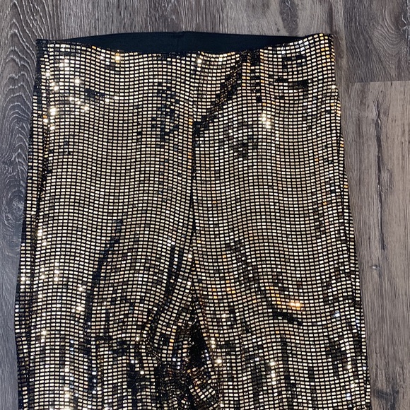 Zara gold sequin leggings, worn once - Picture 3 of 7